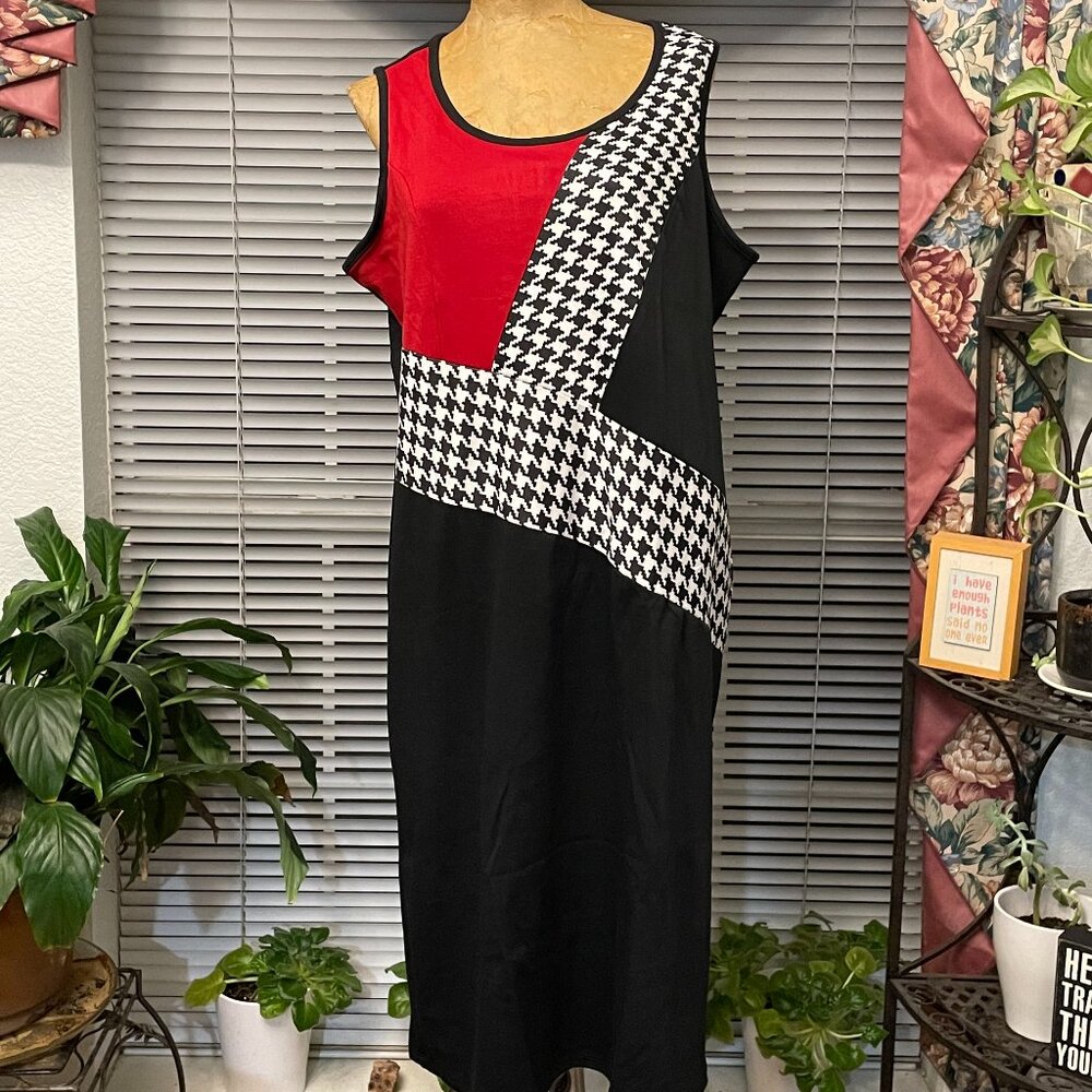 NWT Black Red White Dress and Jacket ANTHONY RICHARDS L 14